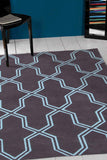 Neo Lattice Design Rug Smoke