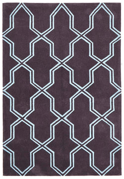 Neo Lattice Design Rug Smoke