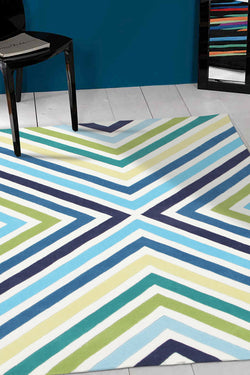 Cross Roads Design Rug Blue Green