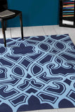 Gothic Tribal Design Rug Navy