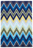 Eclectic Chevron Rug Navy Blue