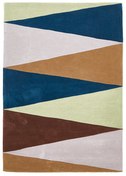 Cascade Modern Rug Blue Green Brown