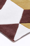 Cube Design Rug Yellow Brown White