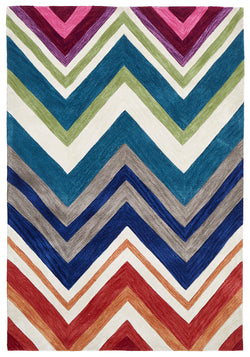 Abrash Chevron Rug Multi Coloured