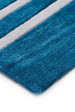 Modern Abrash Stripes Rug Blue Green