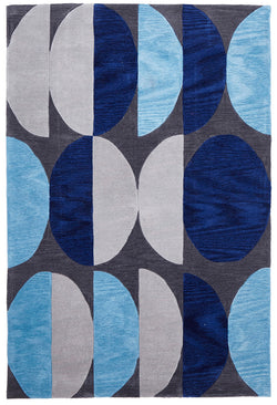 Eclipse Modern Rug Blue Navy Grey