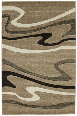 Modern Swirls Rug Beige