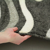 Modern Swirls Rug Black