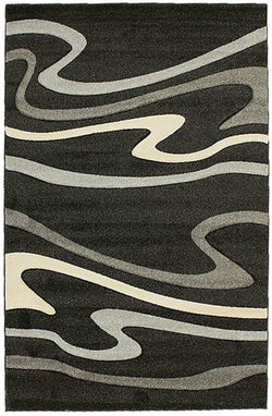 Modern Swirls Rug Black