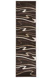 Modern Swirls Rug Dark Brown