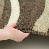 Modern Swirls Rug Dark Brown