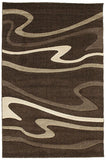 Modern Swirls Rug Dark Brown