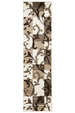 Squares and Vines Rug Beige Brown