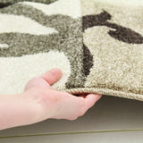 Squares and Vines Rug Beige Brown