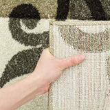 Squares and Vines Rug Beige Brown