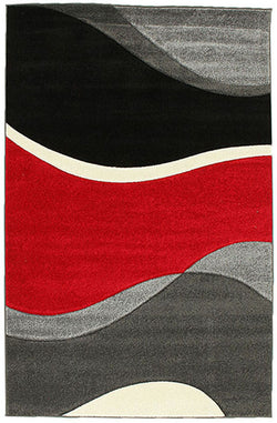 Subtle Waves Rug Red