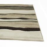 Modern Thick Wave Rug Beige Brown