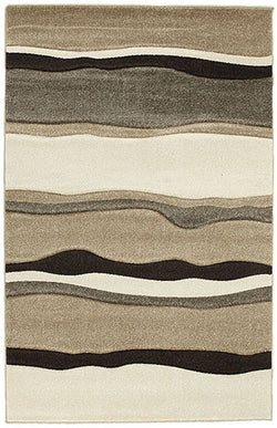 Modern Thick Wave Rug Beige Brown