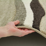 Modern Thick Wave Rug Beige Brown