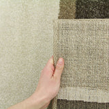 Modern Thick Wave Rug Beige Brown