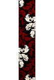 Damask Leaf Design Rug Red Black