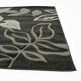 Stunning Thick Leaf Rug Black