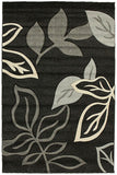 Stunning Thick Leaf Rug Black