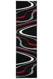 Ultra Modern Swirl Rug Black Red