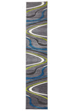 Ultra Modern Swirl Rug Grey Blue Green