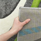 Ultra Modern Swirl Rug Grey Blue Green