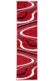 Ultra Modern Swirl Rug Red