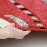 Ultra Modern Swirl Rug Red