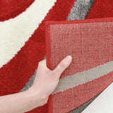 Ultra Modern Swirl Rug Red