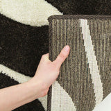 Stunning Spring Leaf Rug Dark Brown