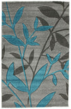 Stunning Spring Leaf Rug Grey Blue