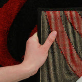 Stunning Thick Damask Rug Black