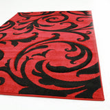 Stunning Thick Damask Rug Red