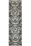 Stunning Zebra Pattern Rug Black Off White