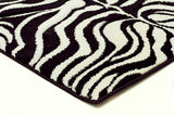 Stunning Zebra Pattern Rug Black Off White