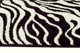 Stunning Zebra Pattern Rug Black Off White