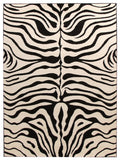 Stunning Zebra Pattern Rug Black Off White