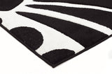 Damask Modern Fern Rug Black White