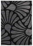 Damask Modern Fern Rug Charcoal Black