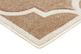 Large Modern Trellis Rug Beige