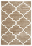 Large Modern Trellis Rug Beige