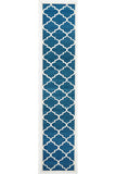 Large Modern Trellis Rug Blue