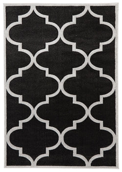 Large Modern Trellis Rug Charcoal