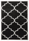 Large Modern Trellis Rug Charcoal