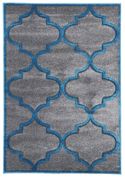 Large Modern Trellis Rug Grey