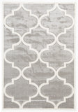 Large Modern Trellis Rug Silver